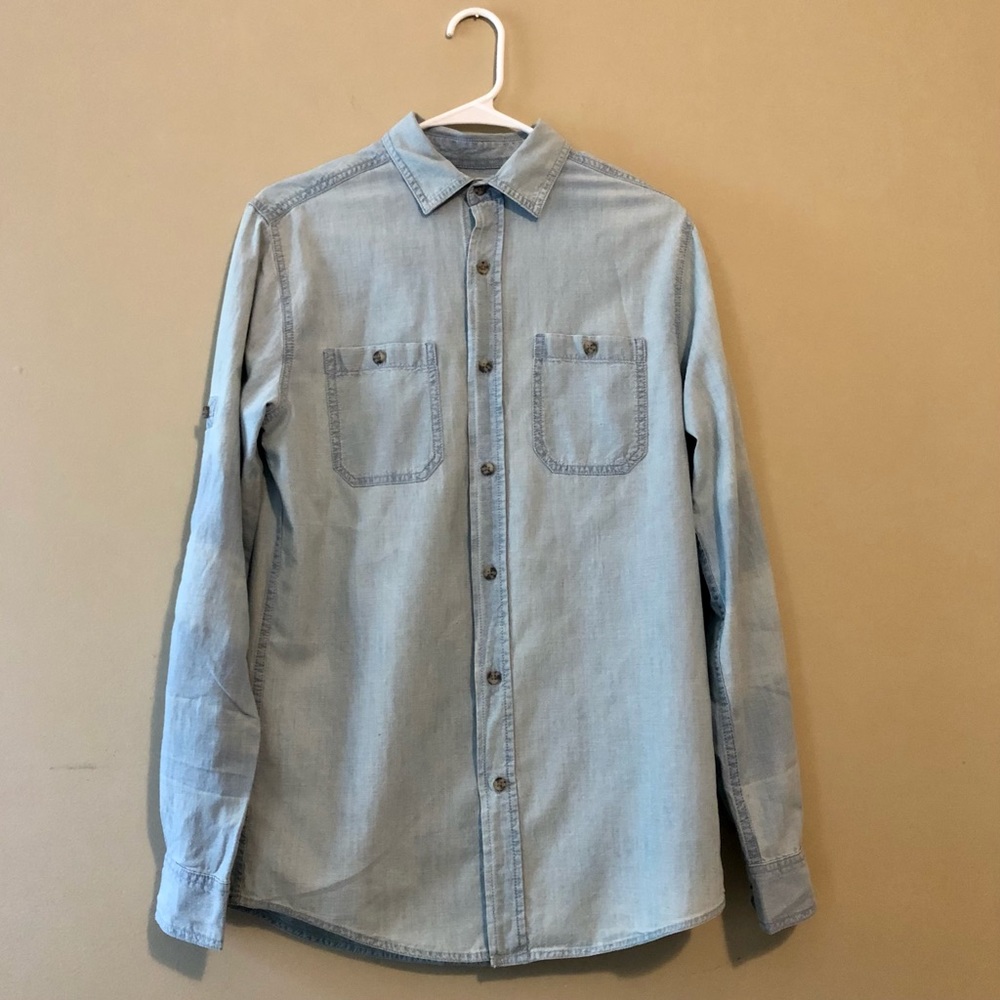 NWT Red Camel Men’s Button Up Shirt Chambray Small